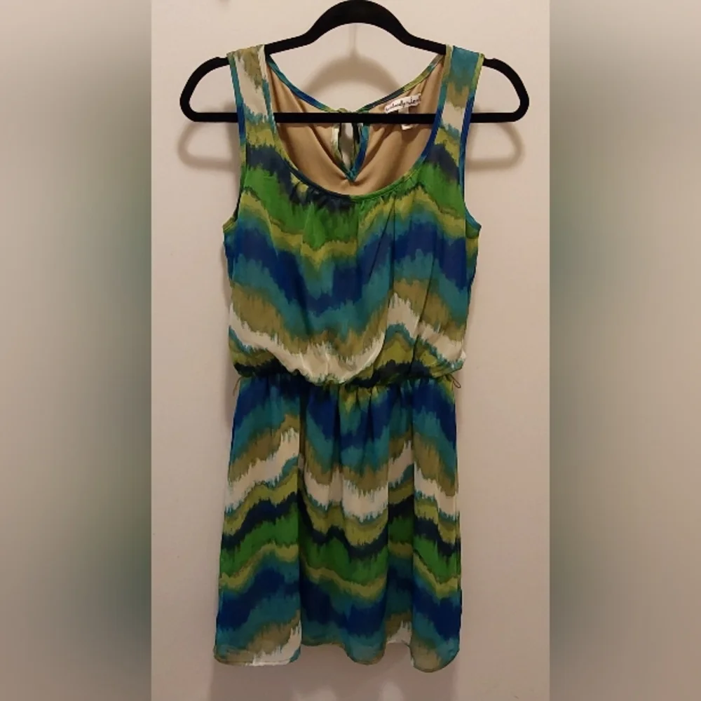 Accidentally In Love Blue and Green Midi Dress - Picture 1 of 3